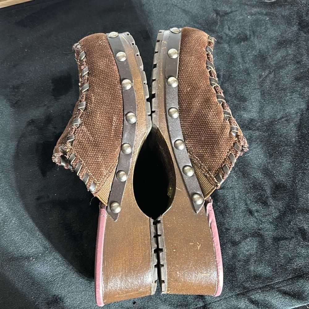 Mudd Vintage 90s Y2k Rosey Fabric Clog Embroidered - image 7